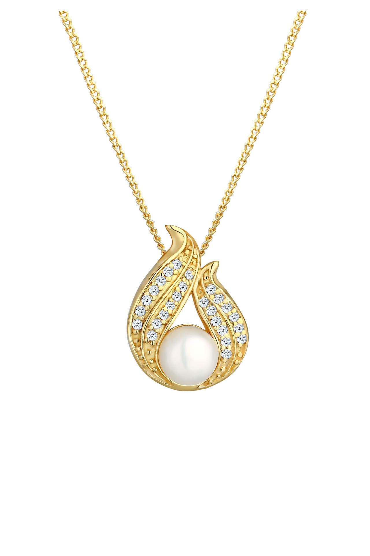 ELLI DIAMONDS Kette Diamanten Weiß Brillantschliff (0.13 ct) 585 Gelbgold Gold, Bild 1