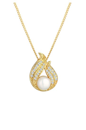 ELLI DIAMONDS Kette Diamanten Weiß Brillantschliff (0.13 ct) 585 Gelbgold Gold
