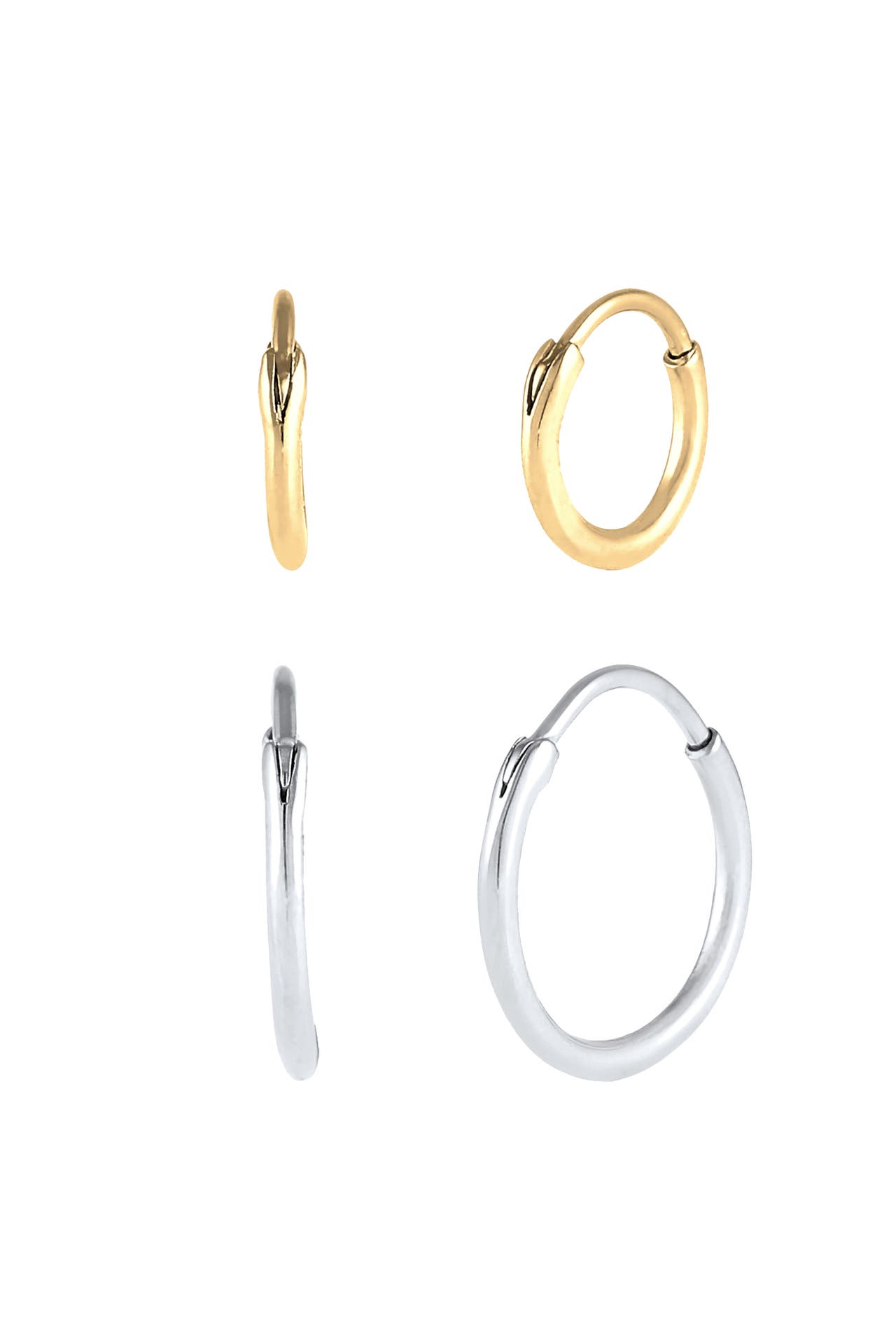 ELLI Ohrringe Creolen 2er Set 925 Sterling Silber Zweifarbig, Bild 1