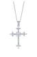 Kette Kreuz Zirkonia Marquise Religion 925 Sterling Silber Silber
