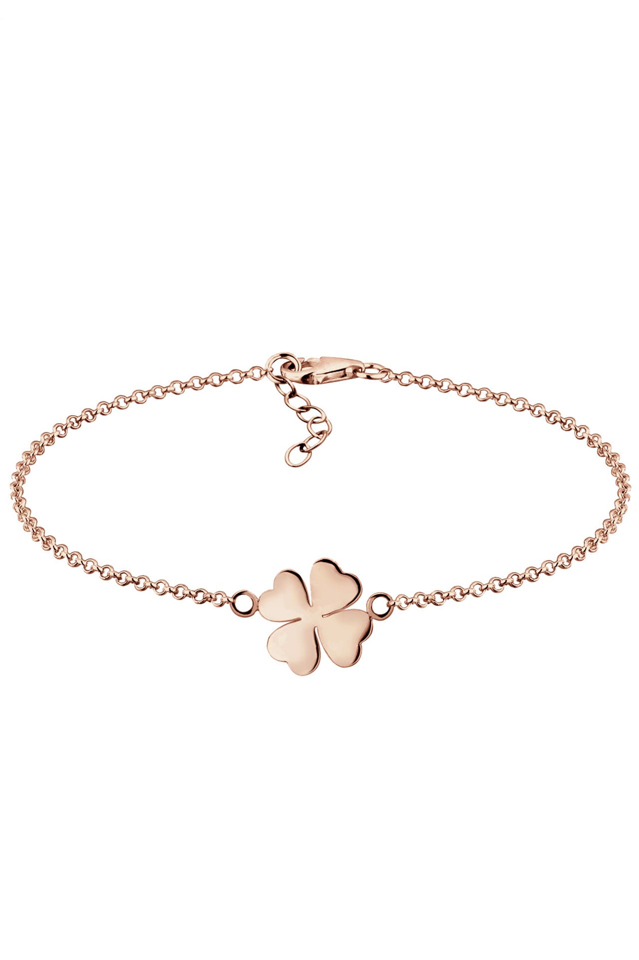 ELLI Armband Kleeblatt Glücksbringer Symbol Talisman Schmuck Geschenk 925 Silber Rosegold, Bild 1