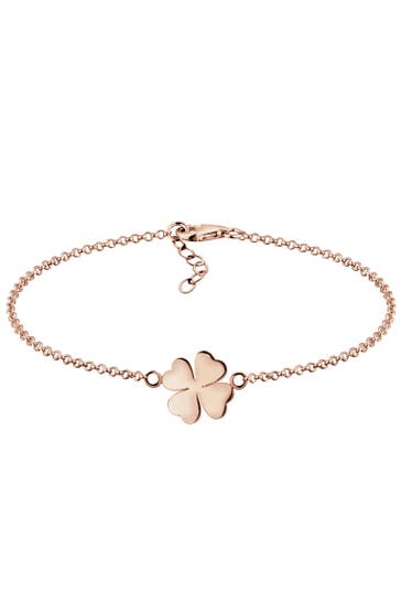 ELLI Armband Kleeblatt Glücksbringer Symbol Talisman Schmuck Geschenk 925 Silber Rosegold