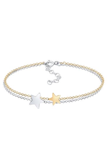 ELLI Armband Stern Astro Layer Bi-Color 925 Sterling Silber vergoldet Silber
