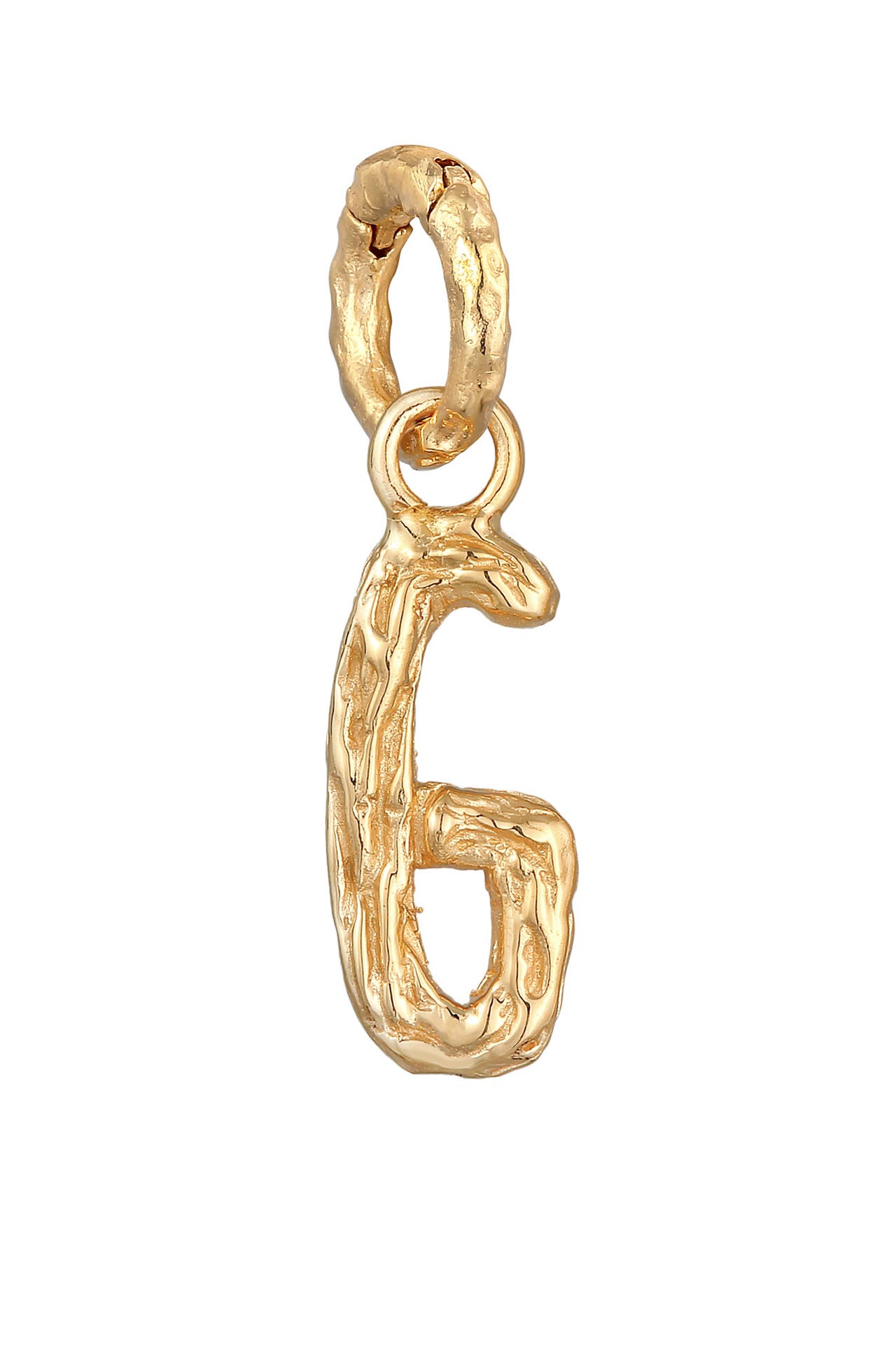 ELLI Anhänger Buchstabe G Organic Look 925 Silber vergoldet, Bild 1