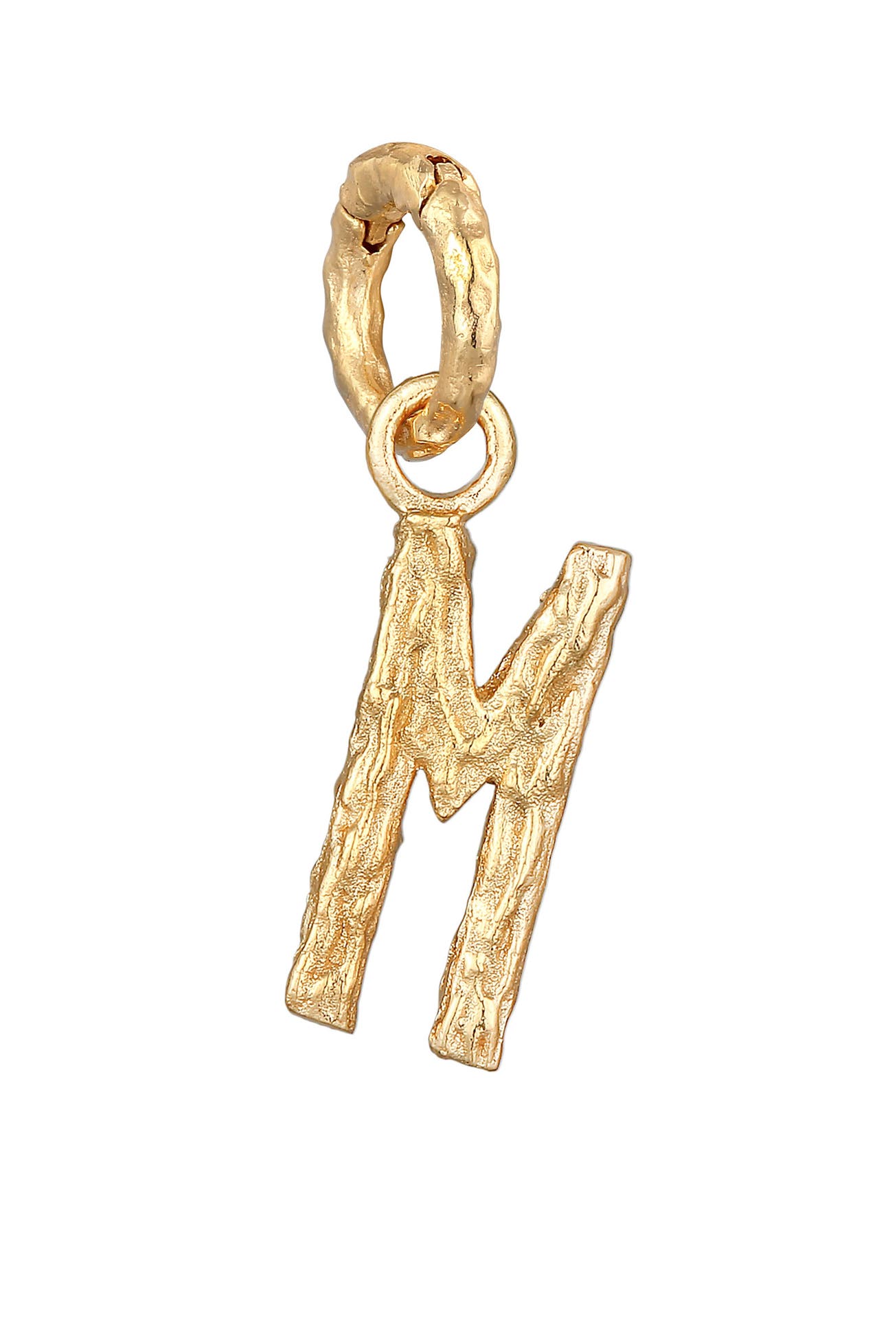 ELLI Anhänger Buchstabe M Organic Look 925 Silber vergoldet, Bild 1