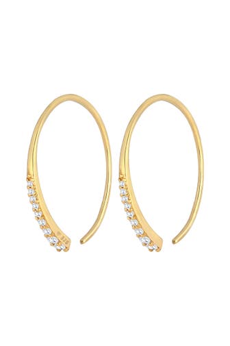 ELLI Ohrringe Creolen Basic Zirkonia 925 Silber Gold