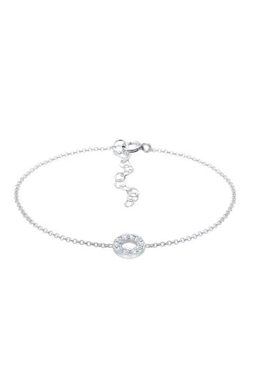ELLI Armband Kreis Weiß 925 Sterling Silber, mit Kristallen von Swarovski® Silber