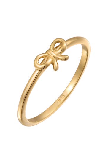 ELLI PREMIUM Ring Schleife Romantik Süß 375 Gelbgold Gold