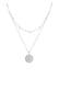 Kette Münze Plättchen Kristalle 925 Silber Silber