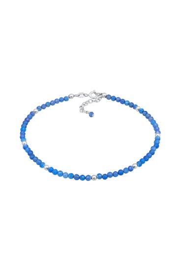 ELLI Fusskettchen Achat Perlen Blau Sommer Strand 925 Silber Silber