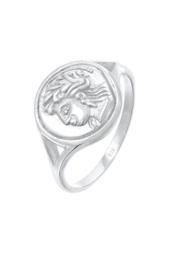 ELLI Ring Siegelring Coin Antik Münze 925 Silber Silber