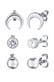Ohrringe Ohrstecker Set Halbmond Astro 925 Sterling Silber, mit Kristallen von Swarovski® Silber