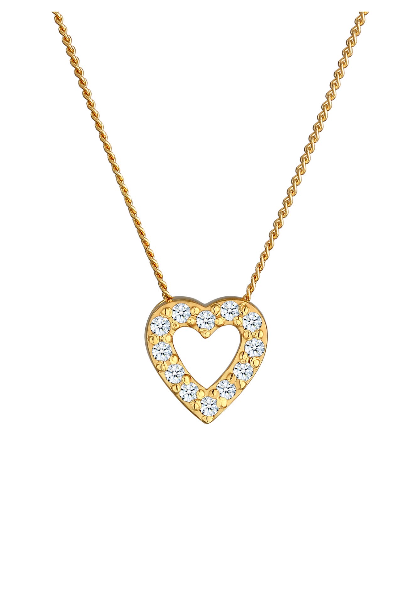 ELLI DIAMONDS Kette Herz Diamant Weiß Brillantschliff (0.18 ct) 585 Gelbgold Gold, Bild 1