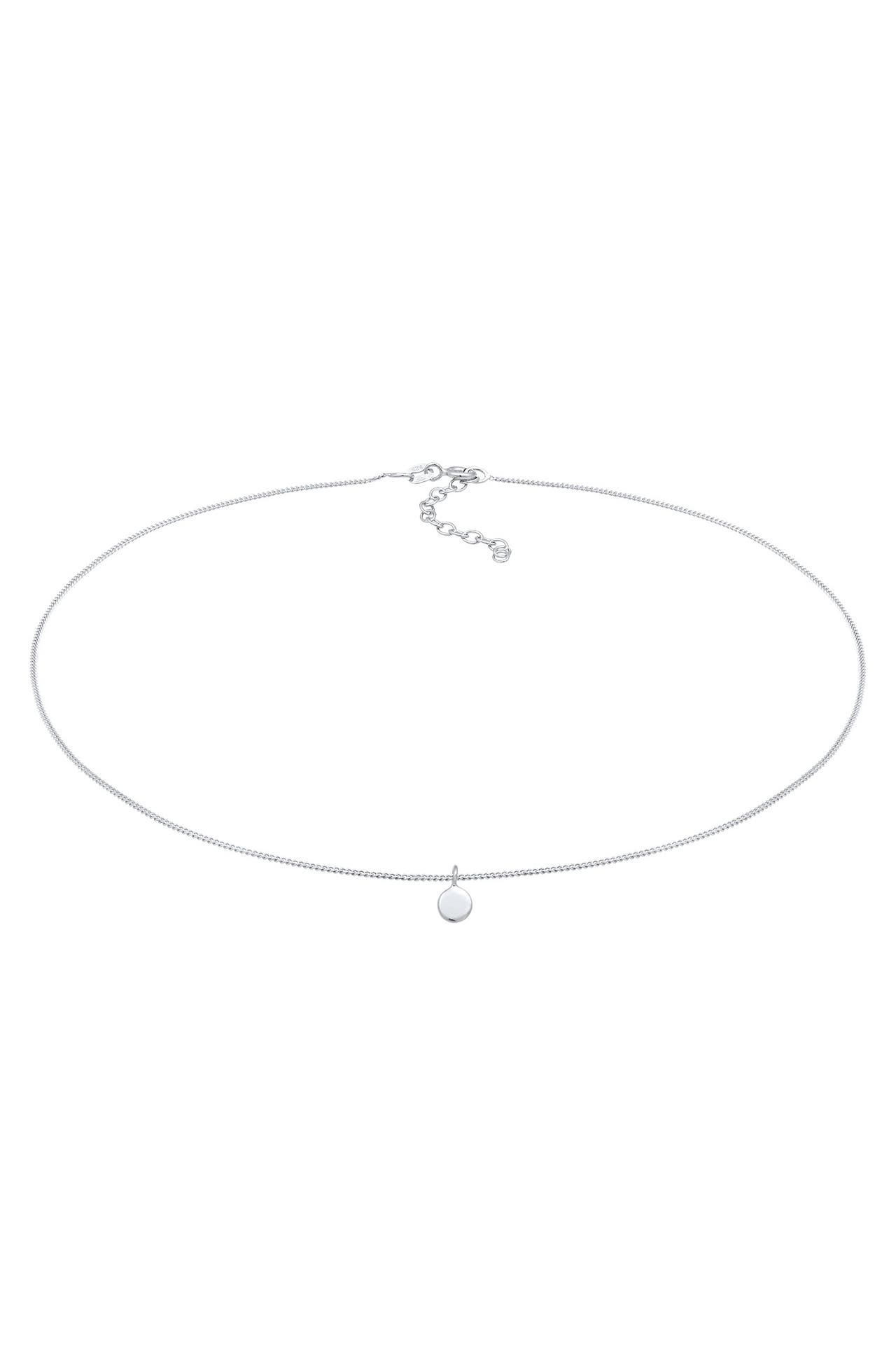 ELLI Kette Choker Kreis Plättchen Basic Coin 925 Silber Silber, Bild 1
