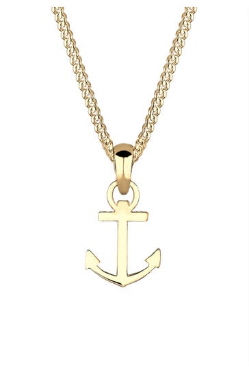 ELLI PREMIUM Kette Anker Heimatsymbol 585 Gelbgold Gold