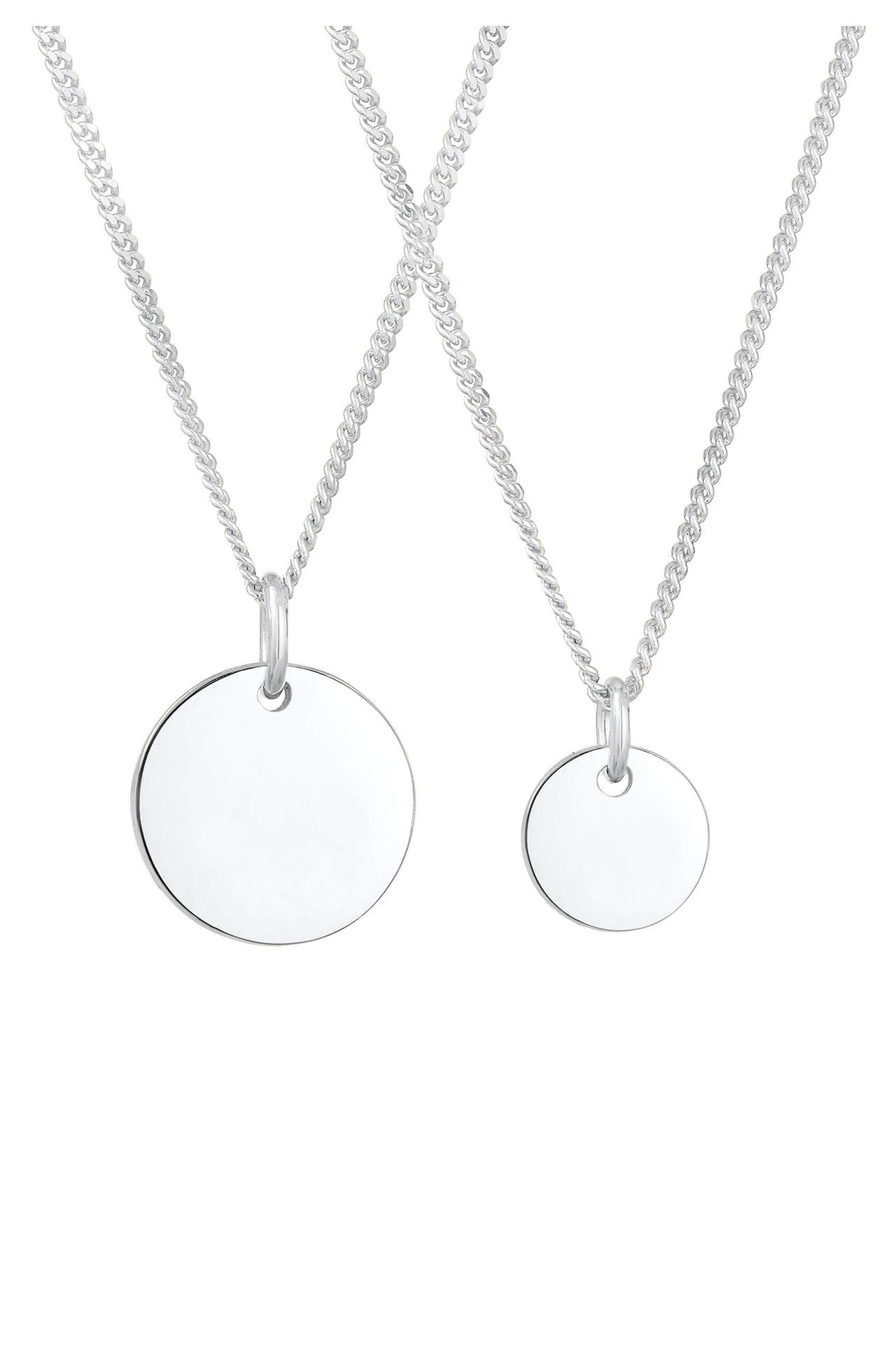 ELLI Kette Plättchen Coin Mutter Tochter 2er Set 925 Silber Silber, Bild 1