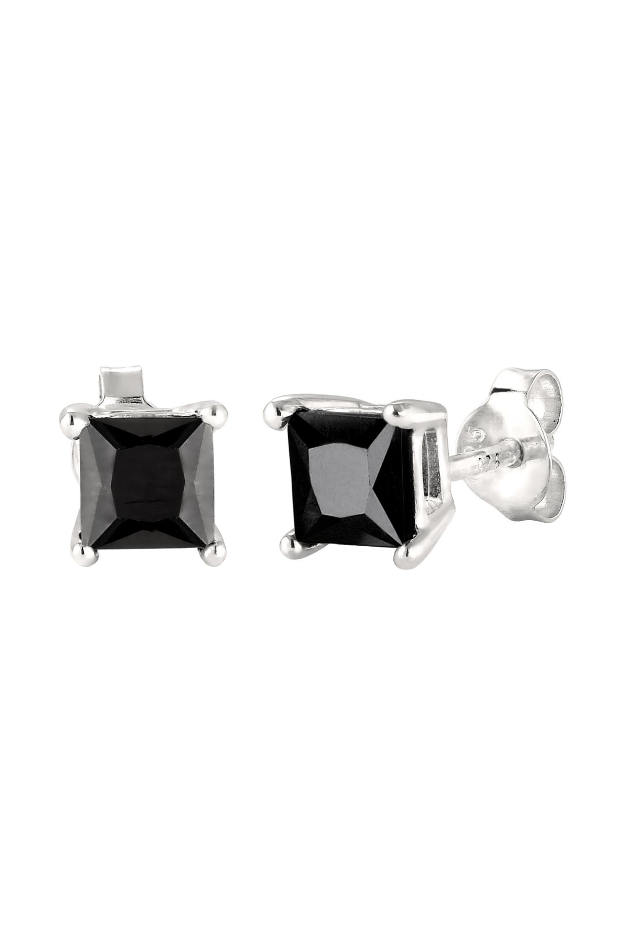 KUZZOI Ohrringe Ohrstecker Quadrat Zirkonia Schwarz 925 Sterling Silber, Bild 1