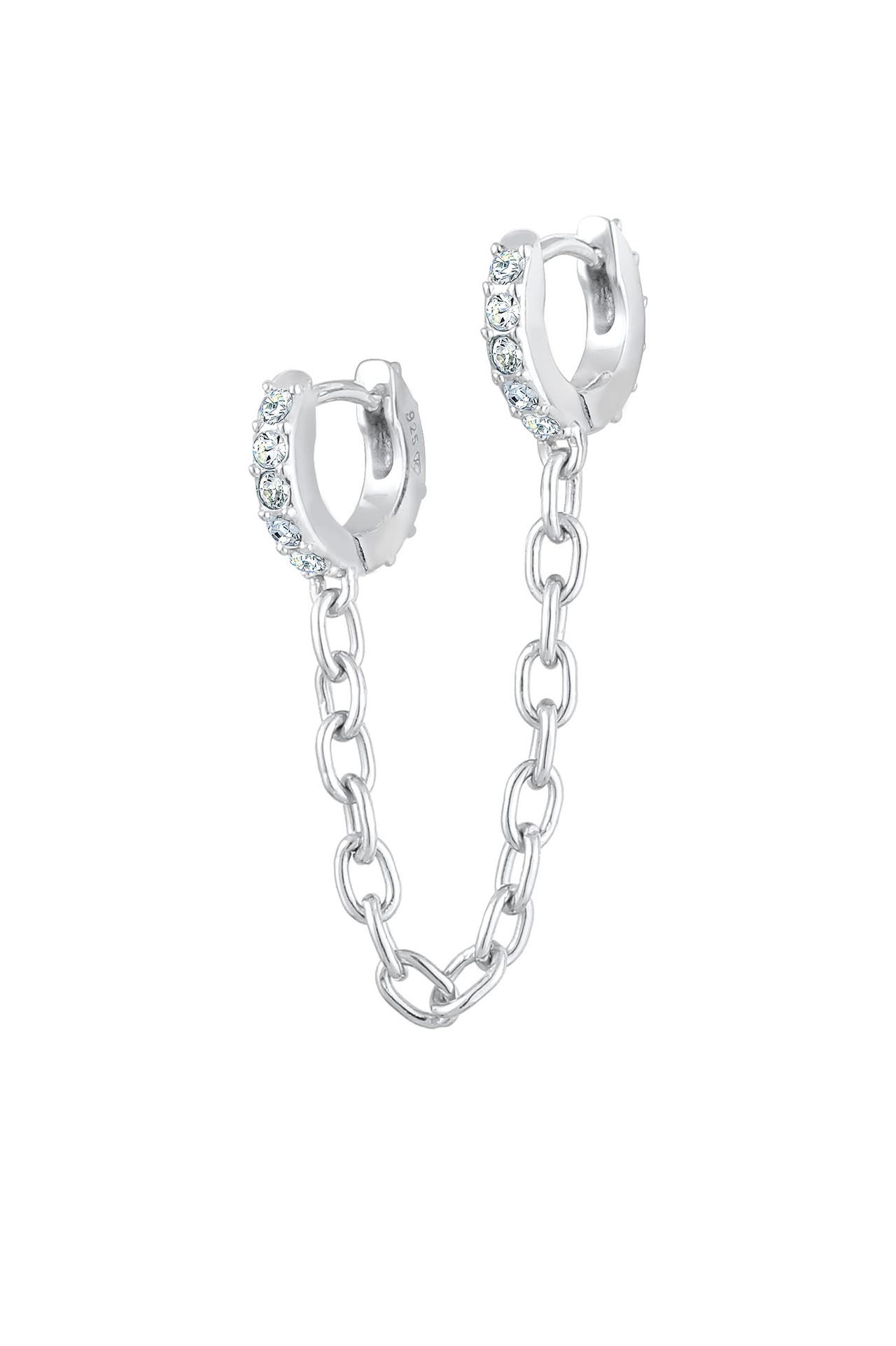 ELLI Ohrringe Creole 925 Silber, mit Kristallen von Swarovski® Silber, Bild 1