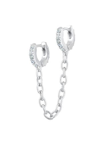 ELLI Ohrringe Creole 925 Silber, mit Kristallen von Swarovski® Silber