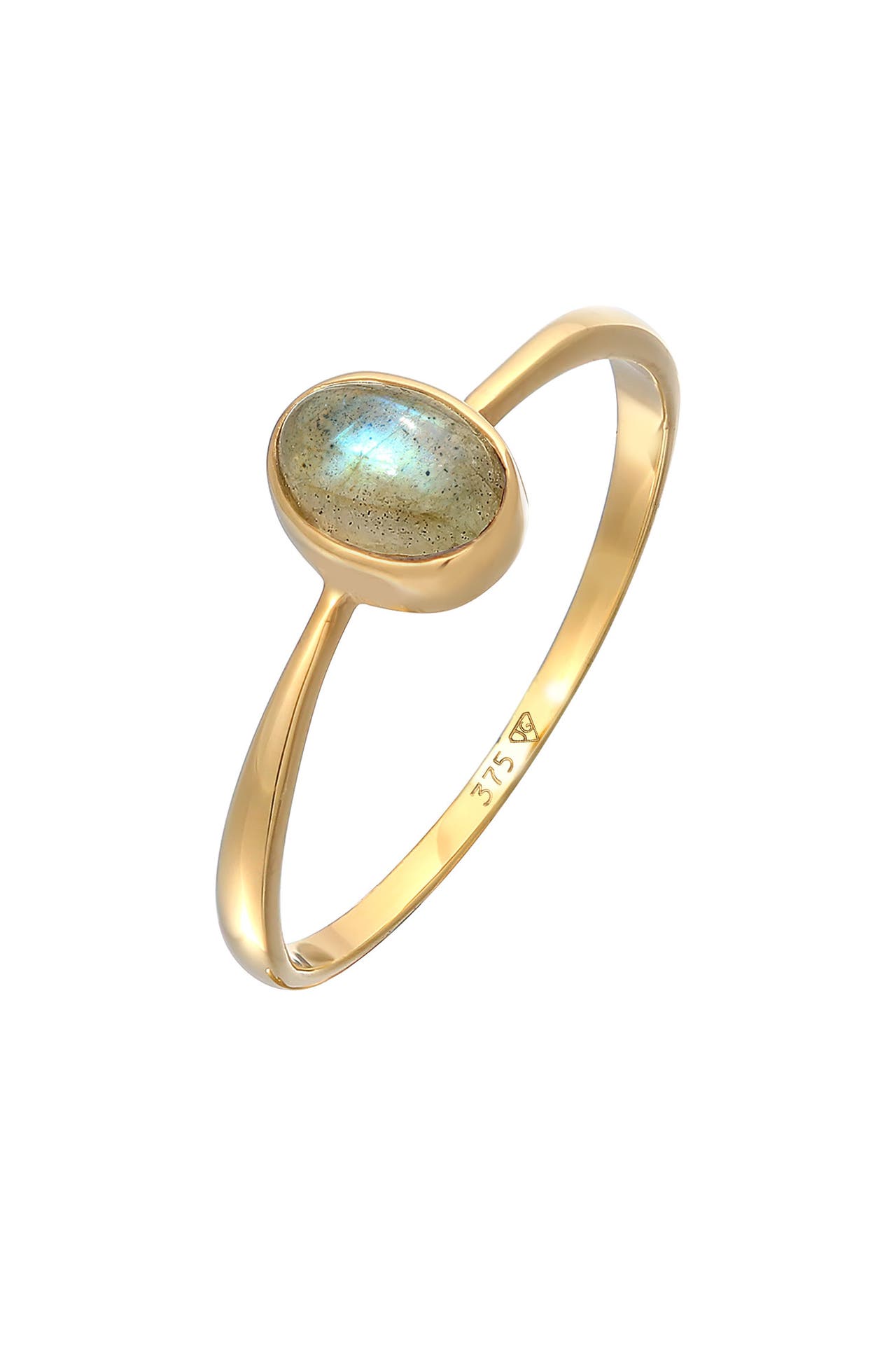 ELLI PREMIUM Ring Labradorit Verlobung 375er Gelbgold, Bild 1