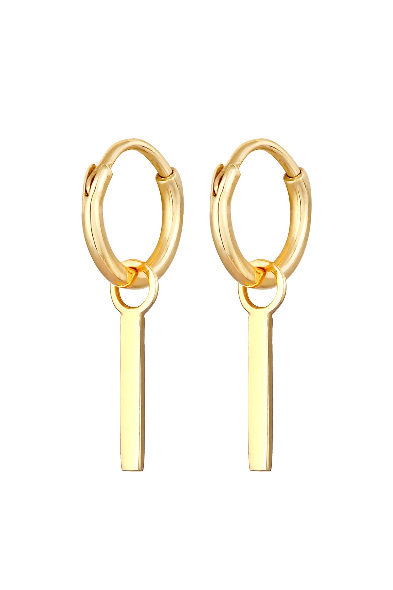 ELLI Ohrringe Creolen Einhänger Stab Trend 925 Silber Gold, Bild 1