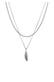 Kette Layer mit Feder Anhänger 925 Sterling Silber Oxidiert Silber