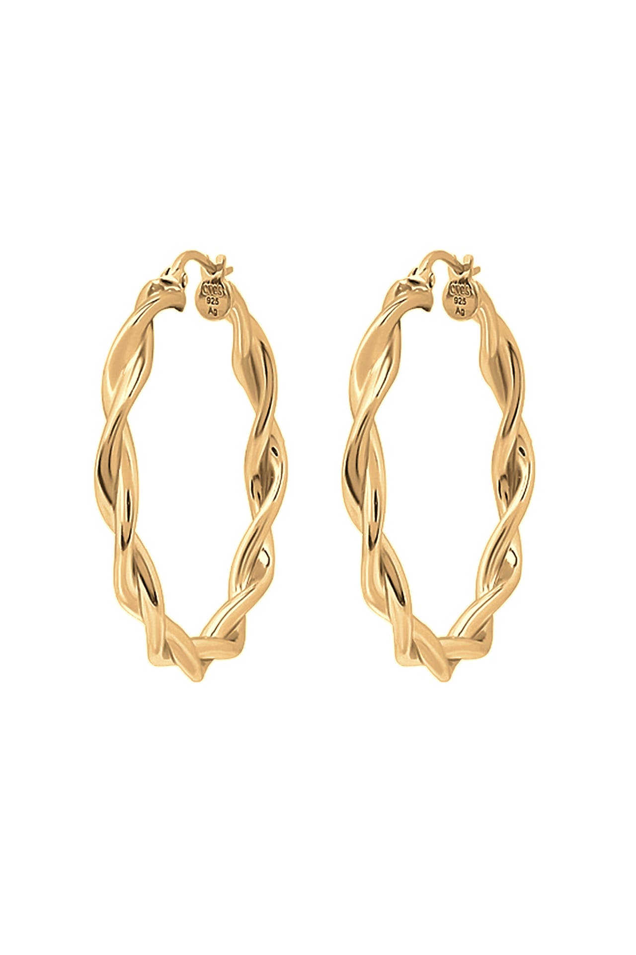 ELLI Ohrringe Creolen Bügelcreolen gedreht 925 Sterling Silber Gold, Bild 1