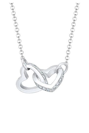 ELLI Kette Herz Weiß 925 Sterling Silber, mit Kristallen von Swarovski® Silber