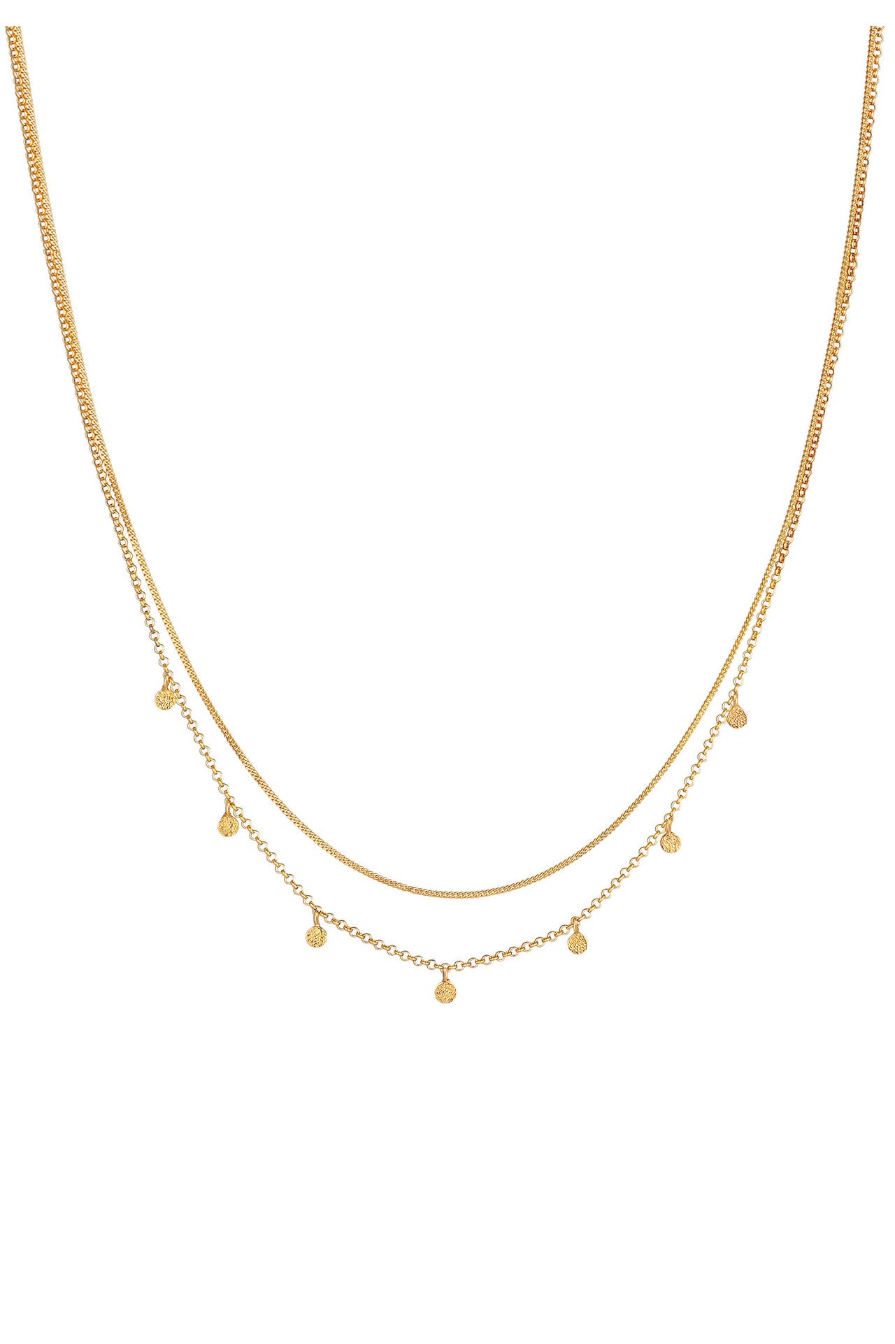 ELLI Kette Layer Basic Mini Disc Plättchen 925 Silber Gold, Bild 1