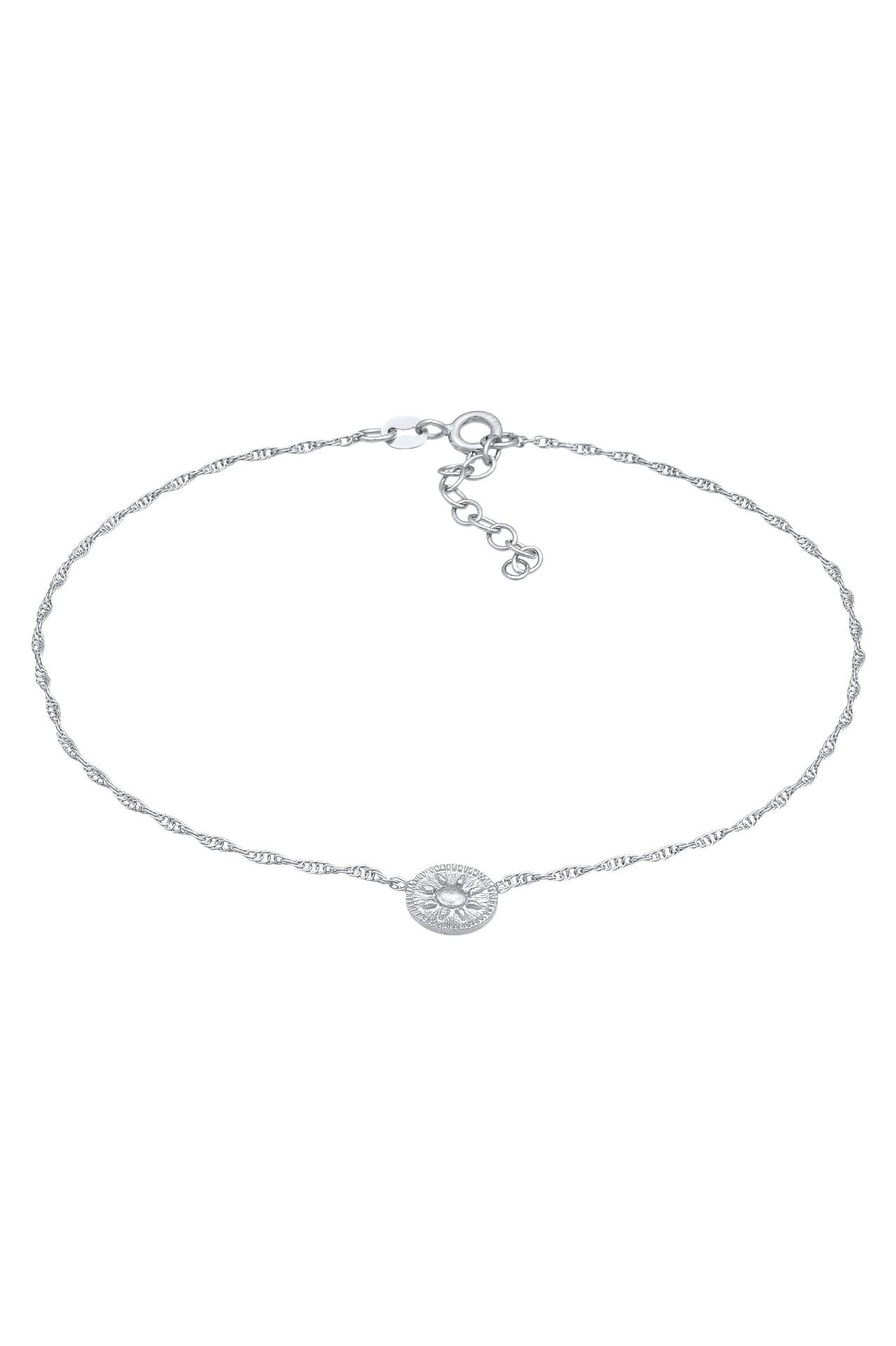 ELLI Fußschmuck Sonne Coin Kordelkette 925 Silber, Bild 1