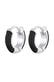 Ohrringe Creolen Hänger Emaille Modern 925 Silber Schwarz