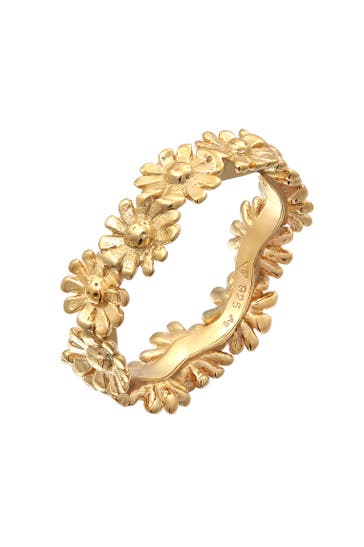 ELLI Ring Bandring Blüte Blume Flower Hippie 925 Silber Gold