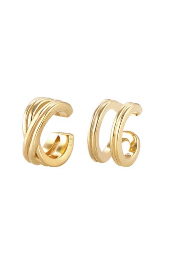 ELLI Ohrringe Earcuff ohne Stein 925 Sterling Silber Gold