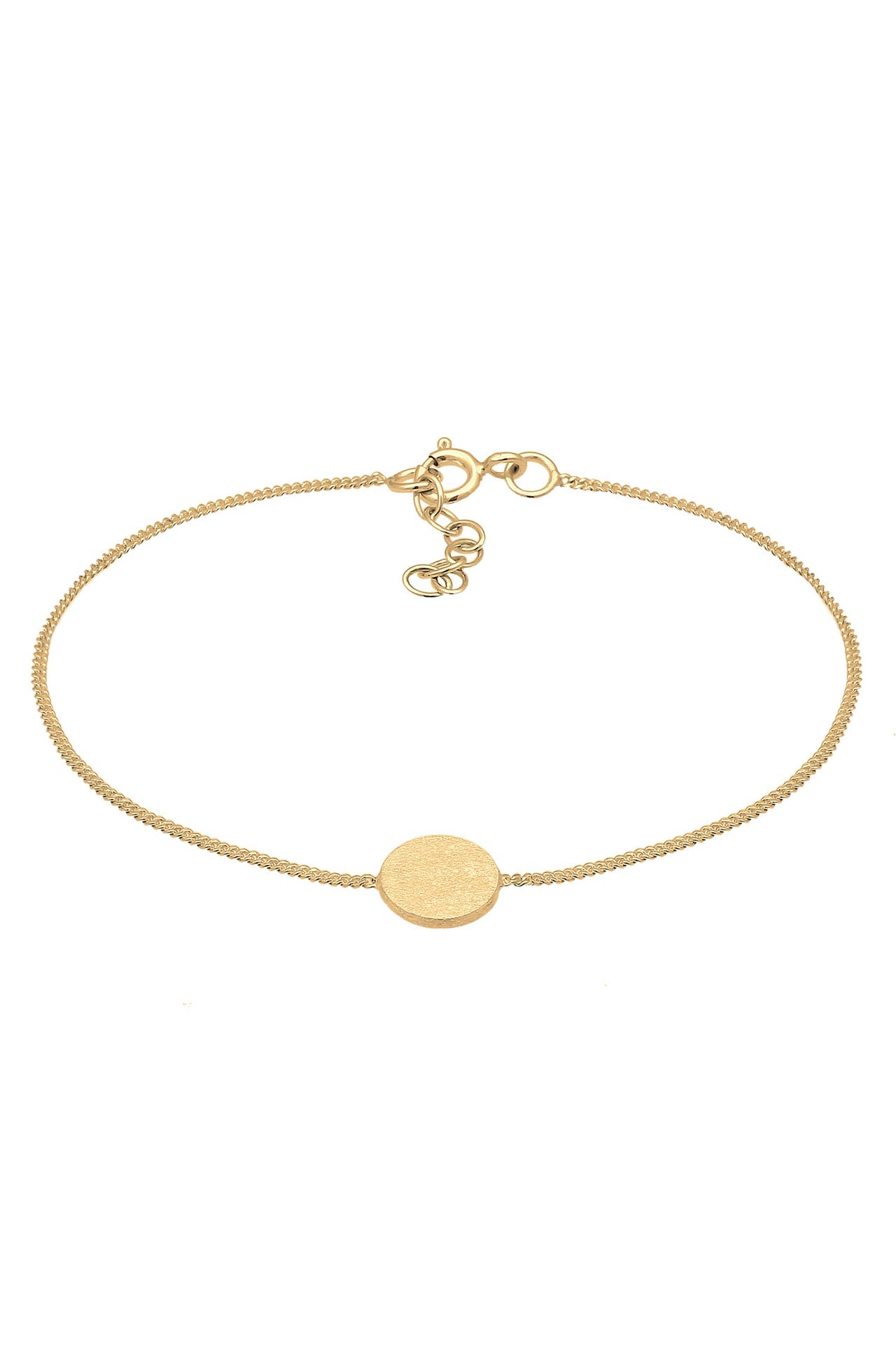 ELLI Armband Kreis Plättchen Matt Basic Geo 925 Silber Gold, Bild 1