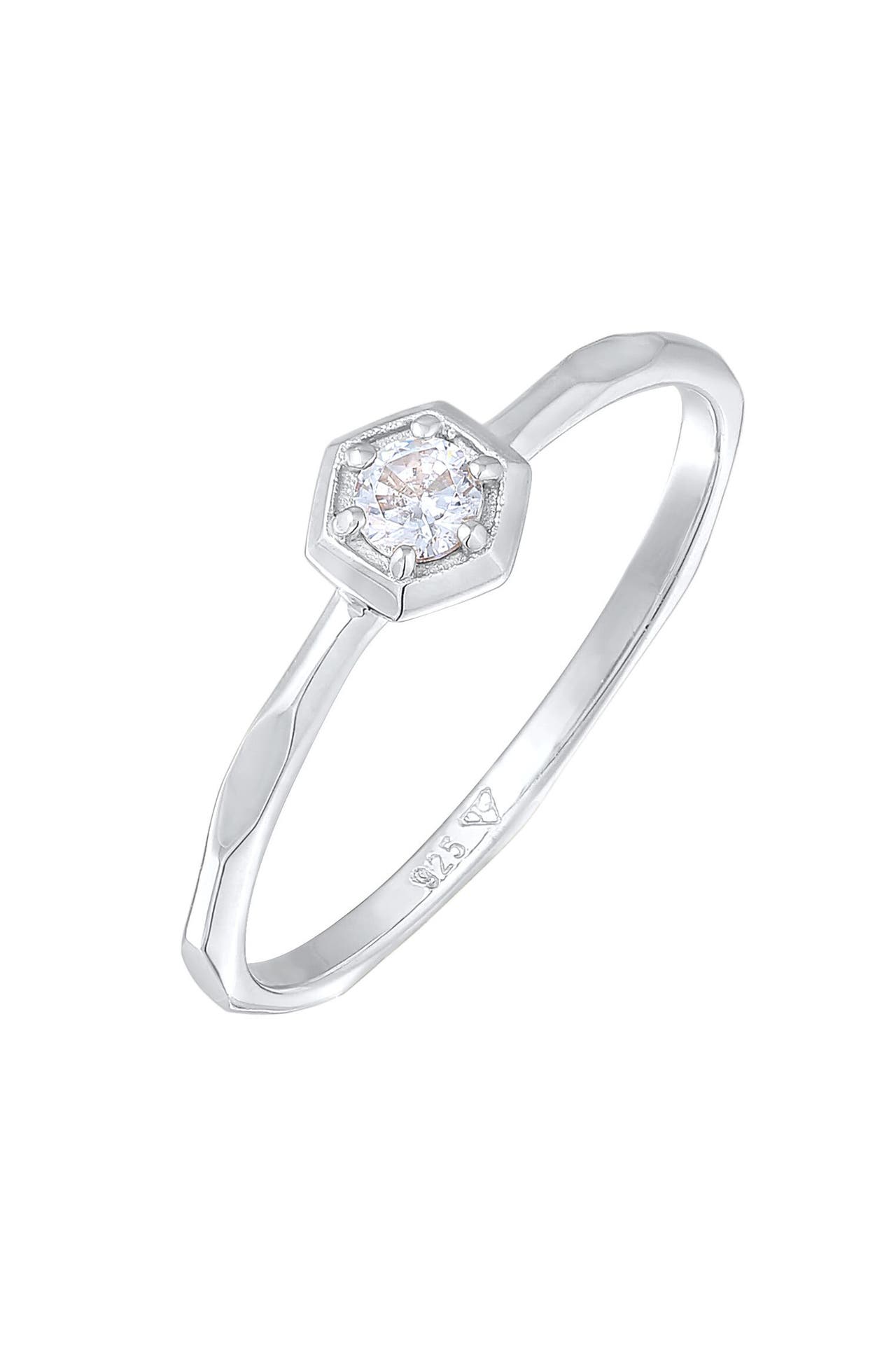 ELLI Ring Zirkonia Octagon Solitär 925 Silber, Bild 1