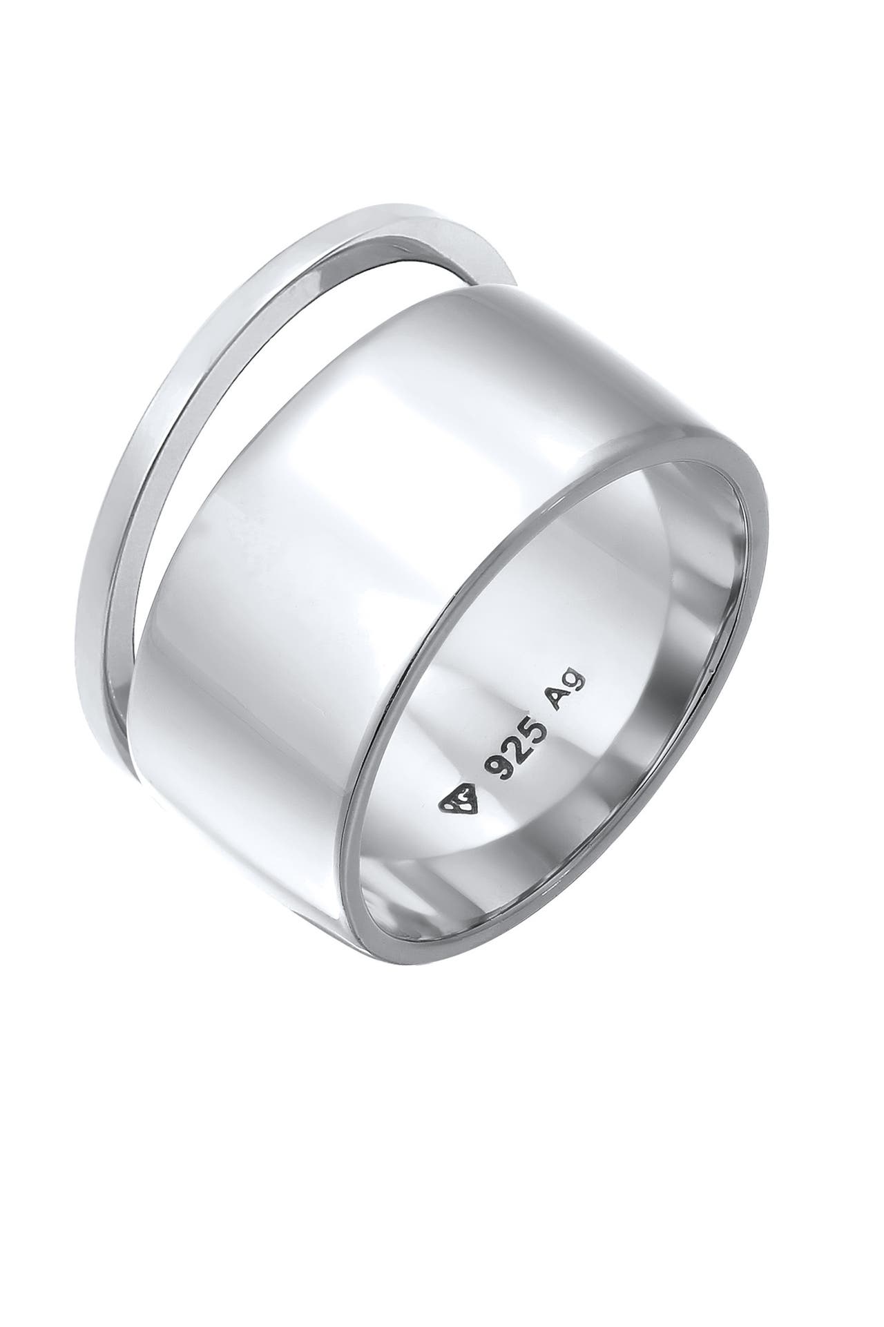 ELLI Ring Bandring Stacking Breit Schmal Basic 2er Set 925 Sterling Silber Silber, Bild 1