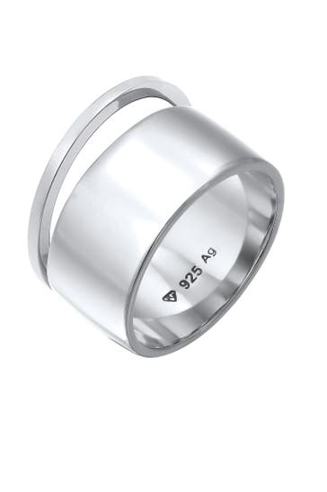ELLI Ring Bandring Stacking Breit Schmal Basic 2er Set 925 Sterling Silber Silber