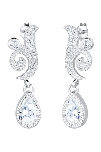 ELLI PREMIUM Ohrringe Elli PREMIUM Ohrringe Ornament Tropfen Festlich Zirkonia 925 Silber Weiß