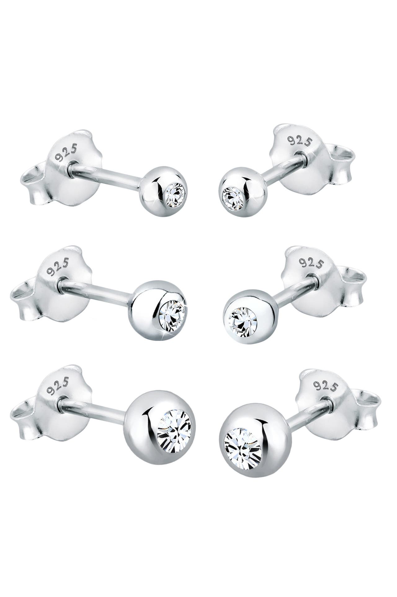 ELLI Ohrringe Set Weiß 925 Sterling Silber, mit Kristallen von Swarovski® Weiß, Bild 1