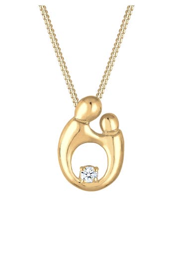 ELLI DIAMONDS Kette Mutter Kind Diamant (0.03 ct.) 925 Silber vergoldet Gold