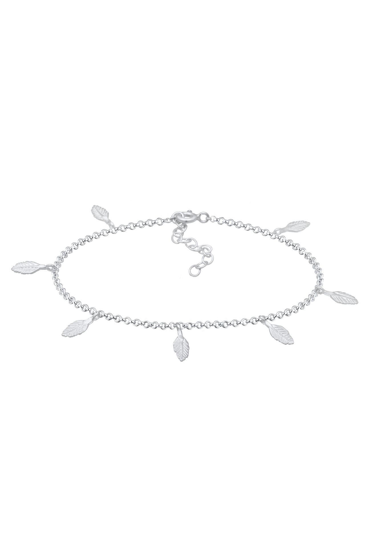 ELLI Armband Elli Armband Erbskette Feder Bettelarmband Boho Look 925 Silber Silber, Bild 1