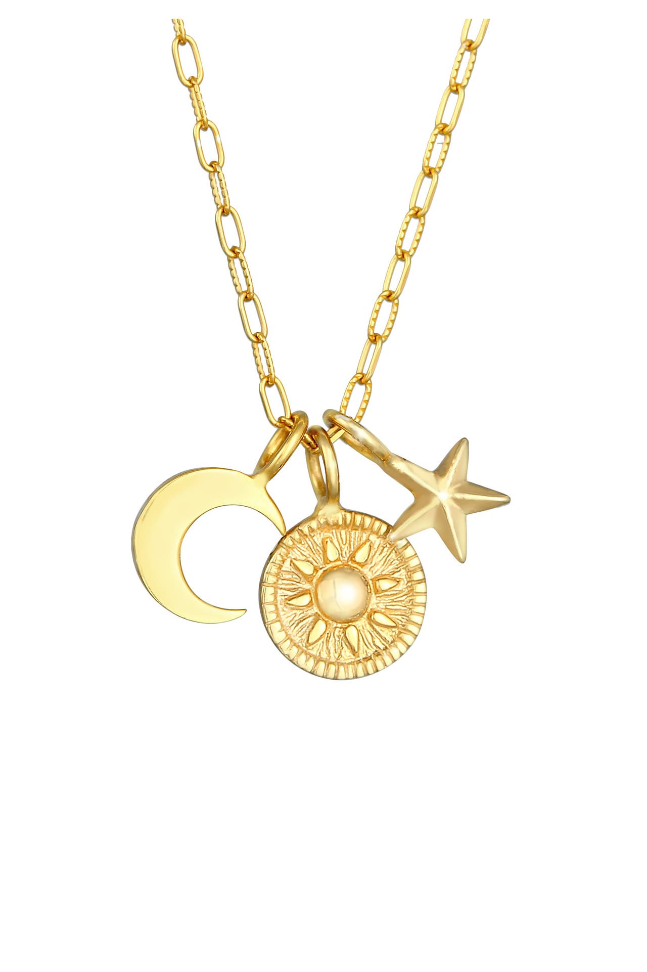 ELLI Kette Sonne Mond Stern Symbol 925 Silber Gold, Bild 1