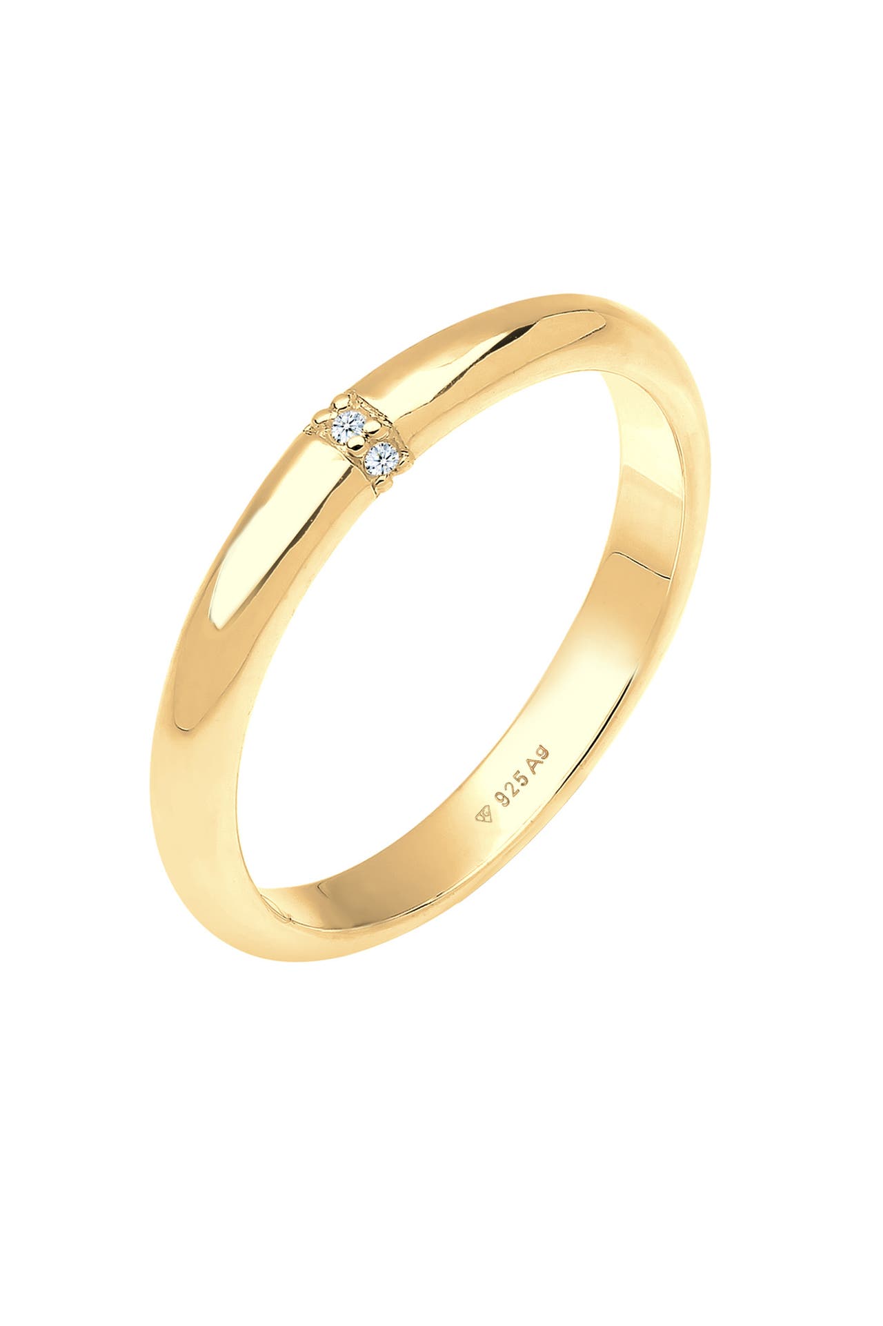 ELLI DIAMONDS Ring Diamant  0.045 ct. Klassik Verlobung 925 Silber Gold, Bild 1