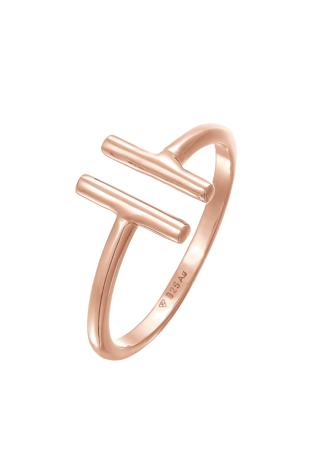 ELLI Ring Geo Stab Trend Offen 925 Silber Rosegold, Bild 1