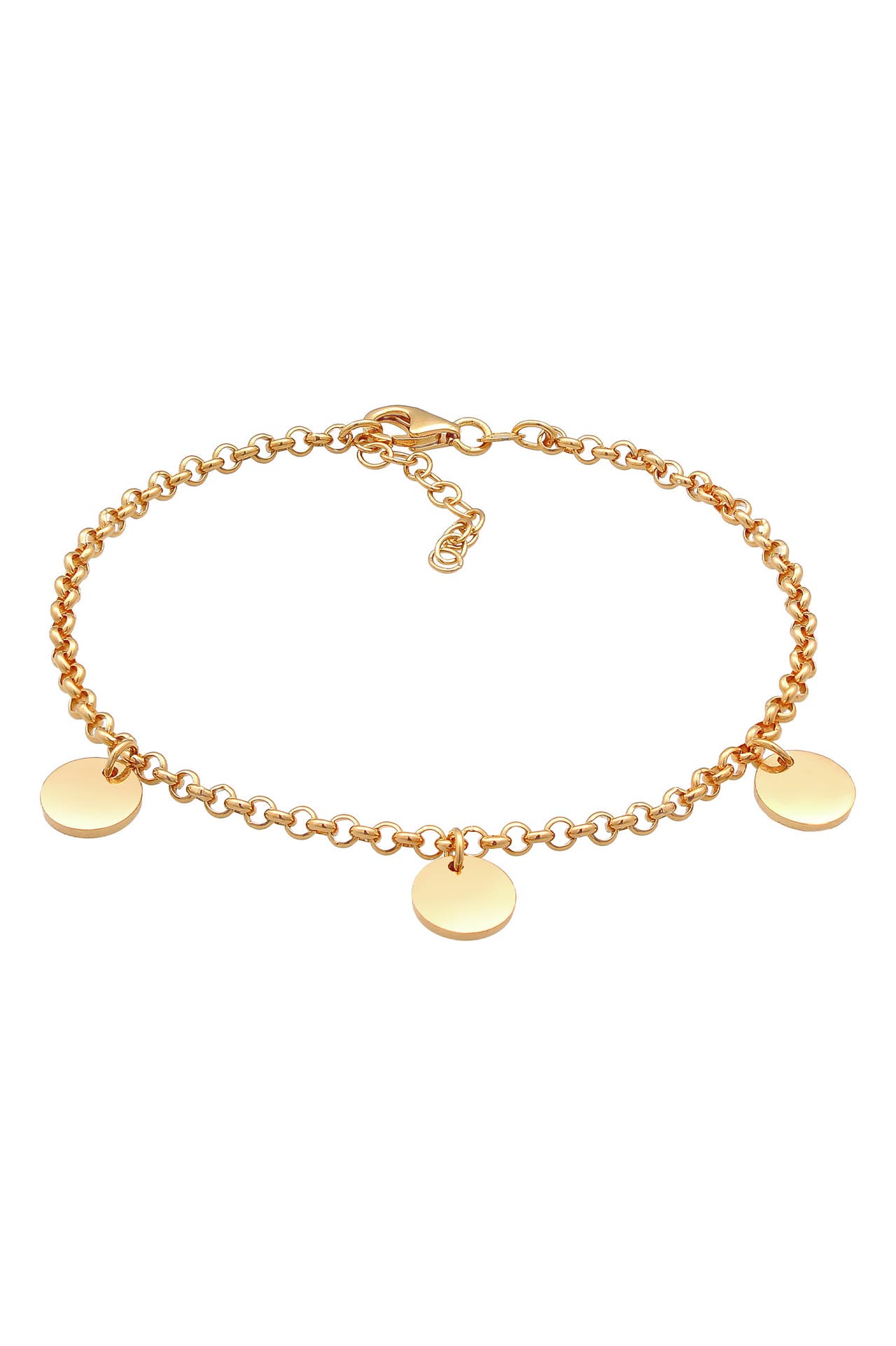 ELLI Armband Plättchen Coin Münze 925 Silber Gold, Bild 1