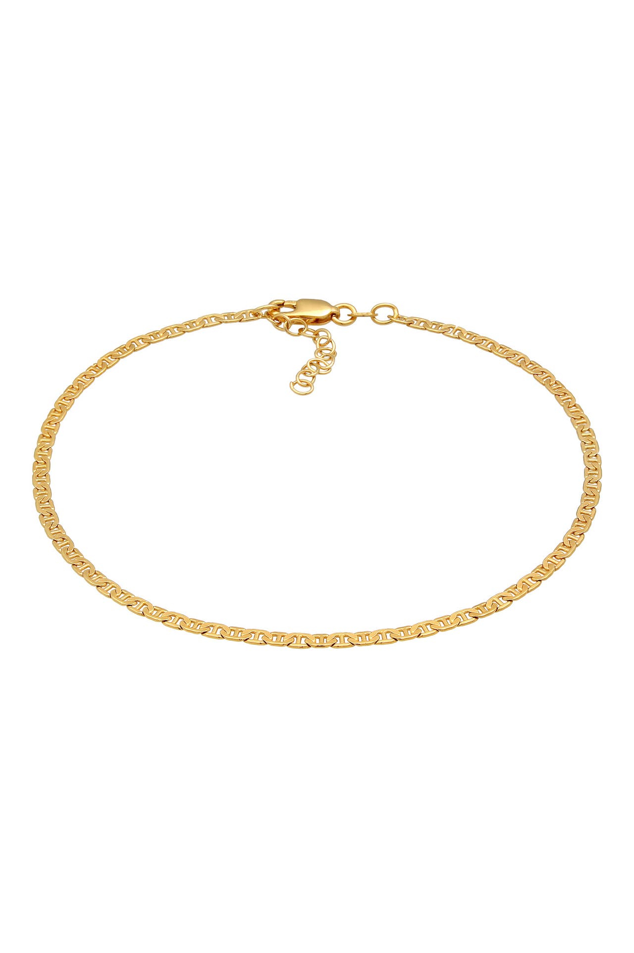 ELLI Fusskettchen Stäbchen-Panzerkette Basic 925 Silber Gold, Bild 1
