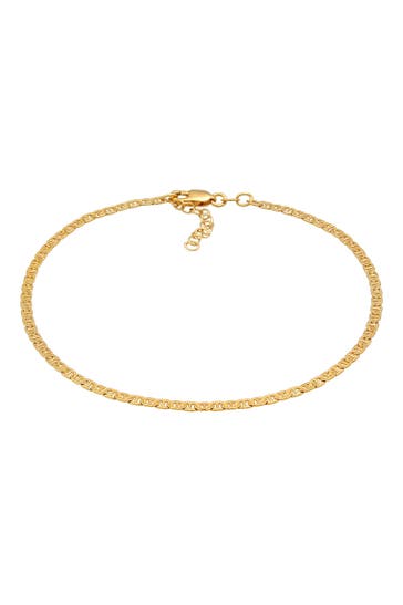 ELLI Fusskettchen Stäbchen-Panzerkette Basic 925 Silber Gold