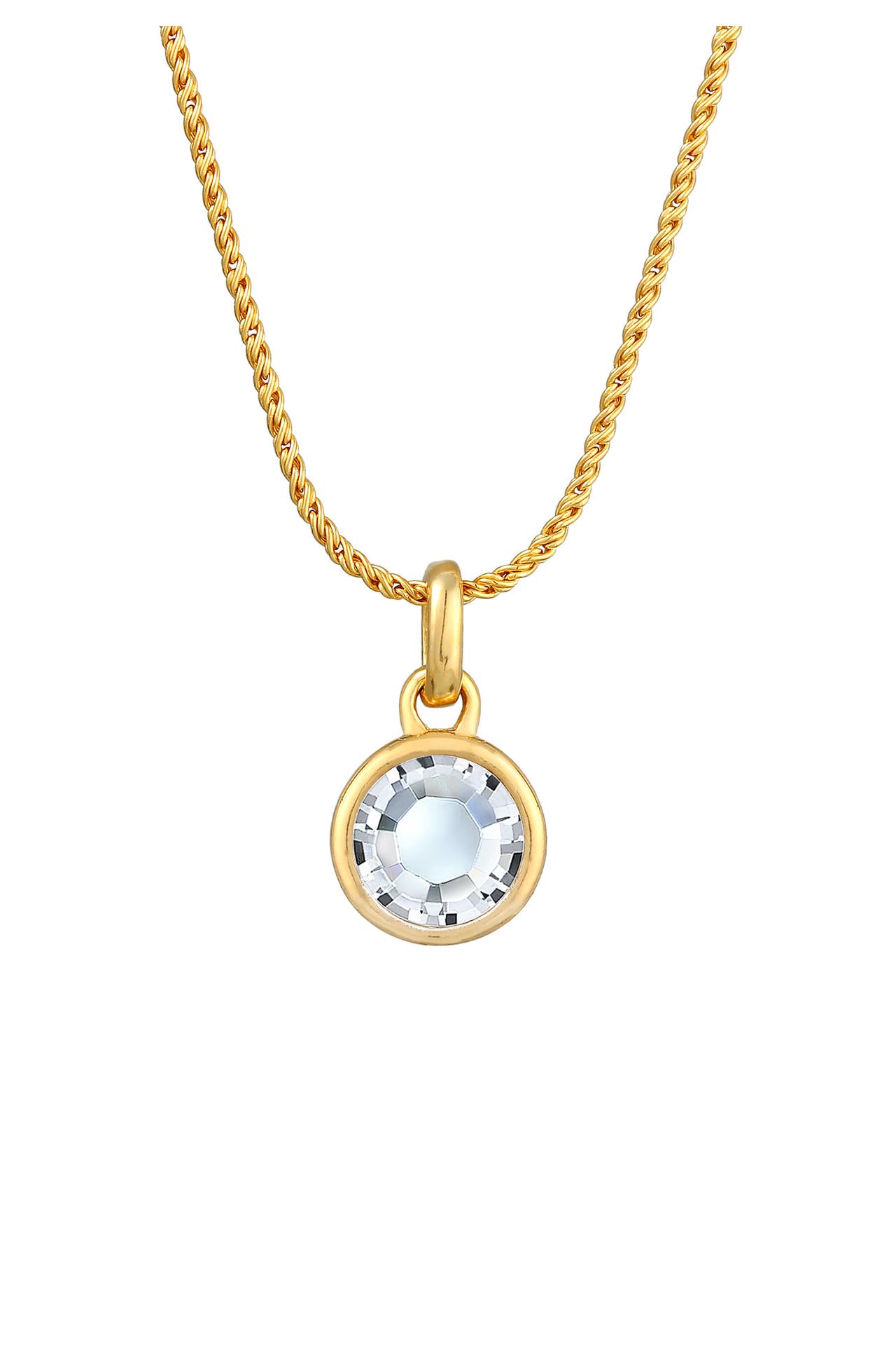 ELLI Kette Solitär Kordelkette 925 Silber, mit Kristallen von Swarovski® Gold, Bild 1