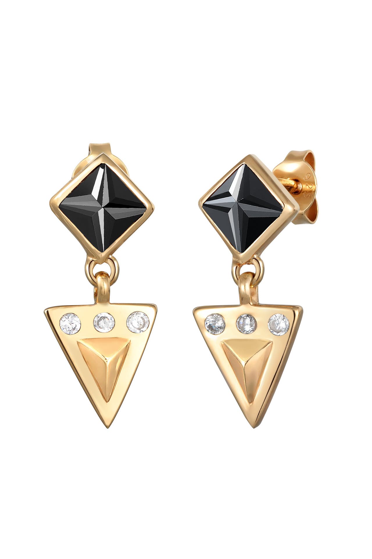 ELLI Ohrringe Zirkonia Elegant 925 Silber Gold, Bild 1