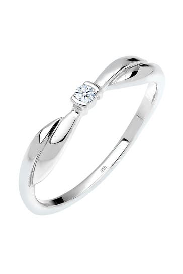 ELLI DIAMONDS Ring Verlobungsring Diamant Brillantschliff (0.03 ct) 925 Silber Weiß